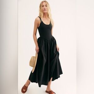 Free People Emily’ Black Midi Dress - retired and sought after